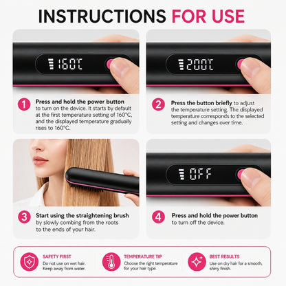 LiftBrush Pro™ – Portable Straightening & Volume Brush