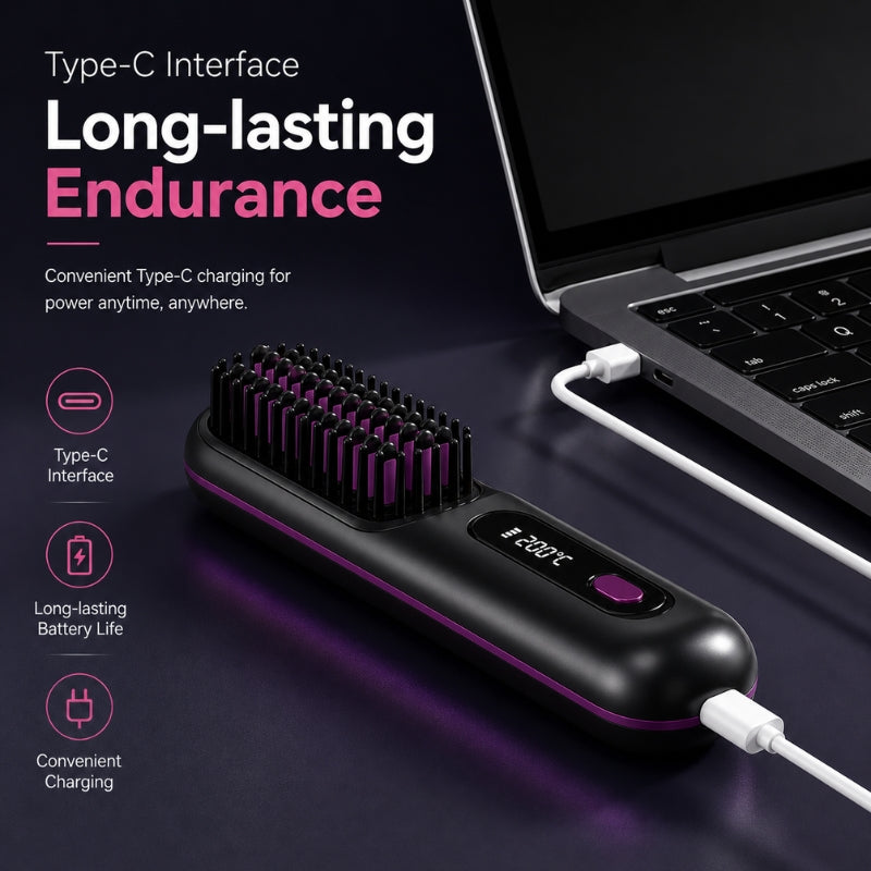 LiftBrush Pro™ – Portable Straightening & Volume Brush